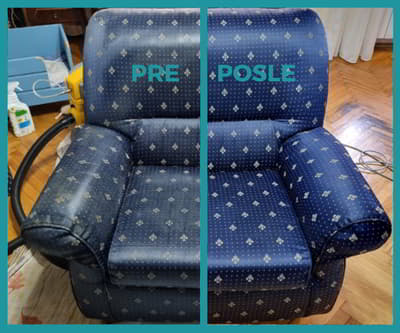 Pre i posle pranja fotelje